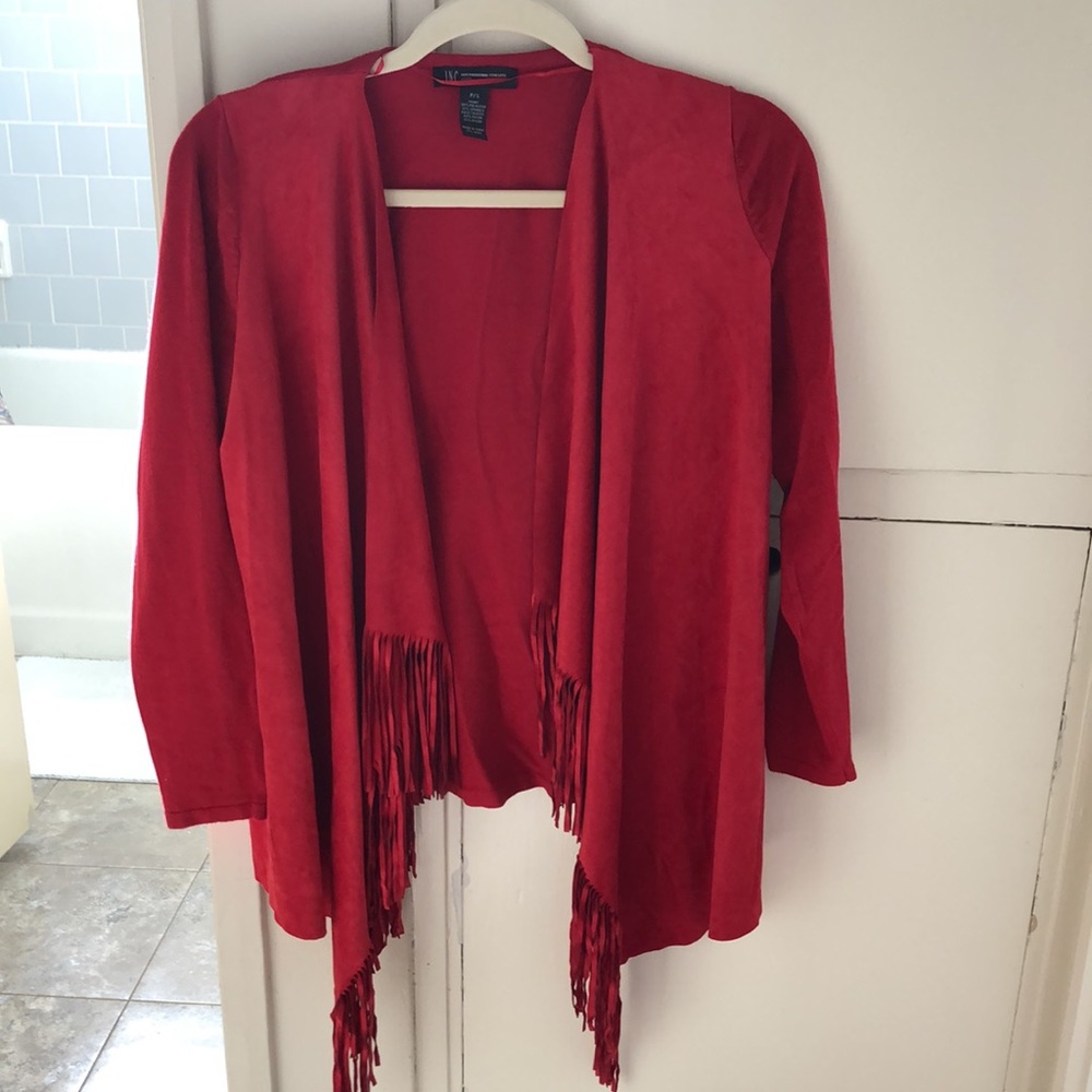 Red fringe coverup